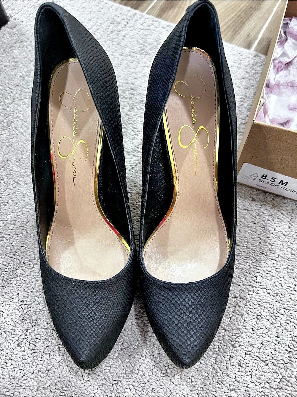 Jessica Simpson Parisah Platform Pump Black Heels US 8.5